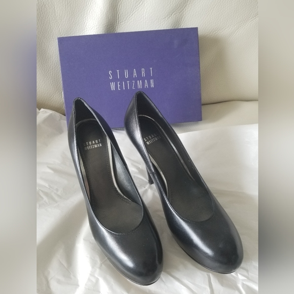 Stuart Weitzman Black Leather Heels - Picture 3 of 5